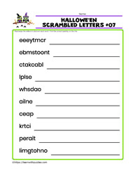 Halloween Scrambled Letters#07